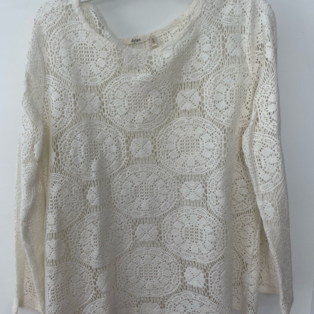 Dylan Cream 3/4 Sleeve Lace Blouse